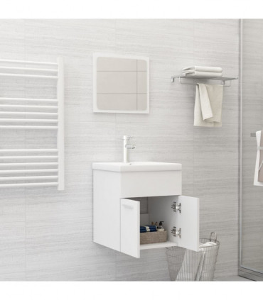 vidaXL Bathroom Furniture Set White Engineered Wood