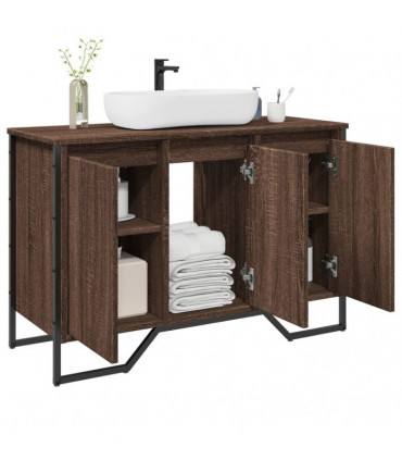 vidaXL Bathroom Sink Cabinet Brown Oak 91x35x60 cm Engineered Wood
