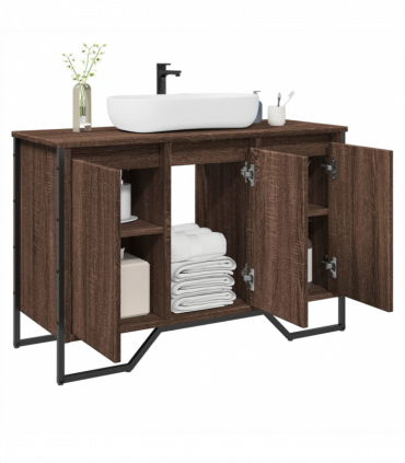 vidaXL Bathroom Sink Cabinet Brown Oak 91x35x60 cm Engineered Wood