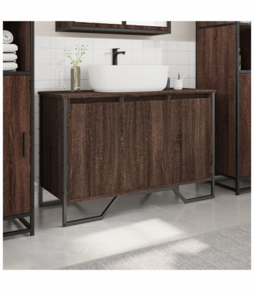 vidaXL Bathroom Sink Cabinet Brown Oak 91x35x60 cm Engineered Wood