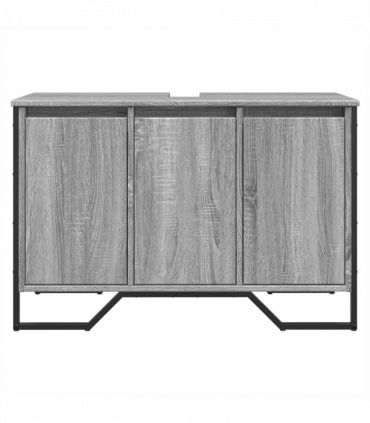 vidaXL Bathroom Sink Cabinet Grey Sonoma 91x35x60 cm Engineered Wood