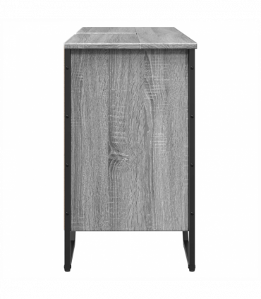 vidaXL Bathroom Sink Cabinet Grey Sonoma 91x35x60 cm Engineered Wood