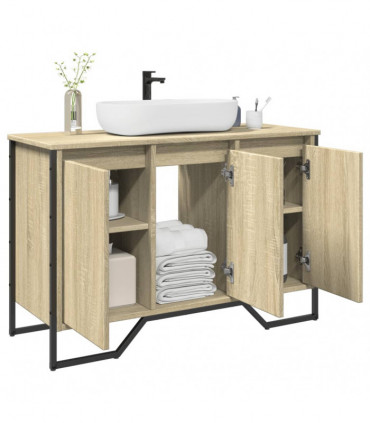 vidaXL Bathroom Sink Cabinet Sonoma Oak 91x35x60 cm Engineered Wood