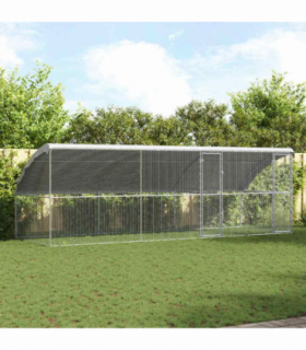 vidaXL Chicken Cage Silver 600 x 200 x 198.5 cm Galvanised Steel