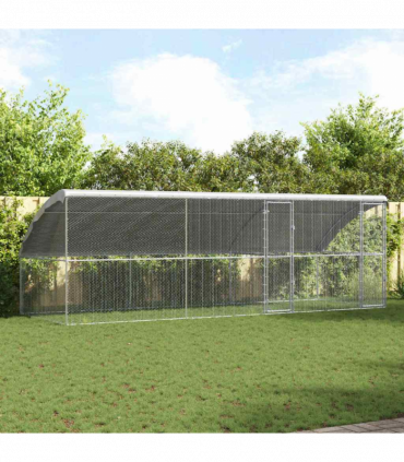 vidaXL Chicken Cage Silver 600 x 200 x 198.5 cm Galvanised Steel