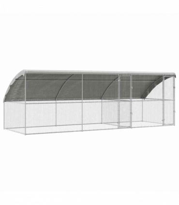 vidaXL Chicken Cage Silver 600 x 200 x 198.5 cm Galvanised Steel