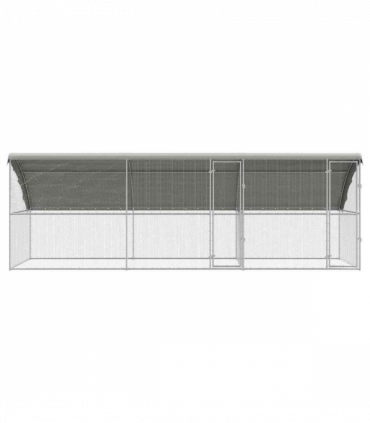 vidaXL Chicken Cage Silver 600 x 200 x 198.5 cm Galvanised Steel
