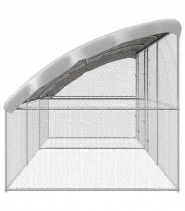 vidaXL Chicken Cage Silver 600 x 200 x 198.5 cm Galvanised Steel