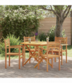 vidaXL Garden Stacking Chairs 4 pcs Brown 55.5 x 55.5 x 90 cm