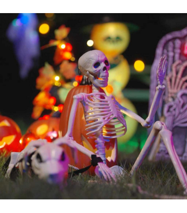 vidaXL Halloween Decoration Skeleton 2 pcs White 155 x 38.5 cm