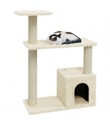 Cat Tree with Sisal Scratching Posts Cream 70 cm