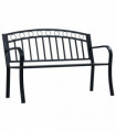 Garden Bench 125 cm Black Steel