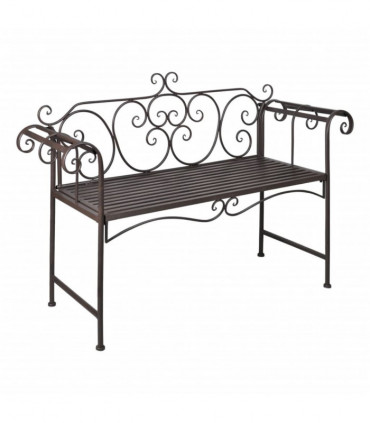 Garden Bench 132 cm Steel Antique Brown
