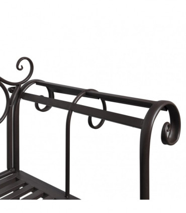 Garden Bench 132 cm Steel Antique Brown