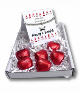 Merry & Bright Christmas Mini Gift Hamper & Silver Star Bracelet