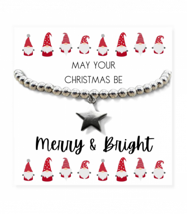 Merry & Bright Christmas Mini Gift Hamper & Silver Star Bracelet