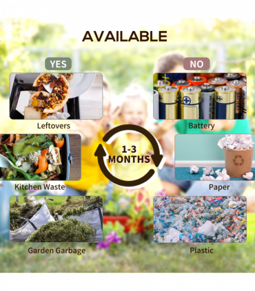 Outsunny 130L Compost Bin Dual Chamber Rotating Composter w/ Ventilation Holes