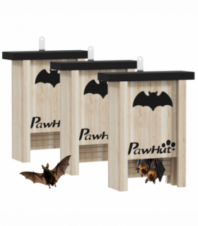 PawHut 3PCs Bat Boxes Designed to Attract Bats, 18 x 6 x 22.5 cm