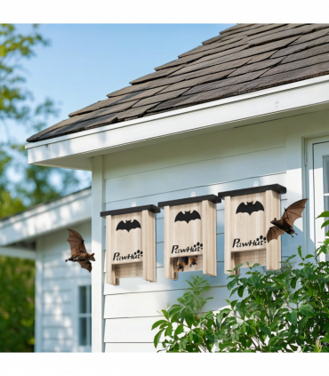 PawHut 3PCs Bat Boxes Designed to Attract Bats, 18 x 6 x 22.5 cm