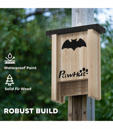 PawHut 3PCs Bat Boxes Designed to Attract Bats, 18 x 6 x 22.5 cm