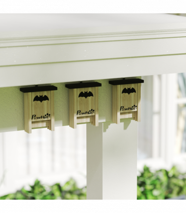 PawHut 3PCs Bat Boxes Designed to Attract Bats, 18 x 6 x 22.5 cm