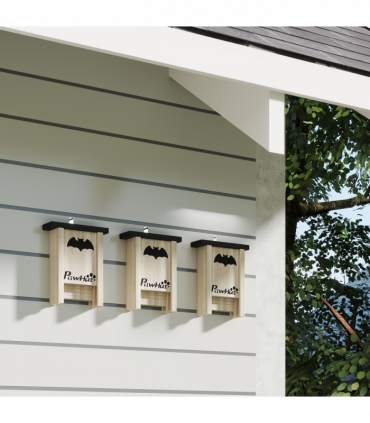 PawHut 3PCs Bat Boxes Designed to Attract Bats, 18 x 6 x 22.5 cm