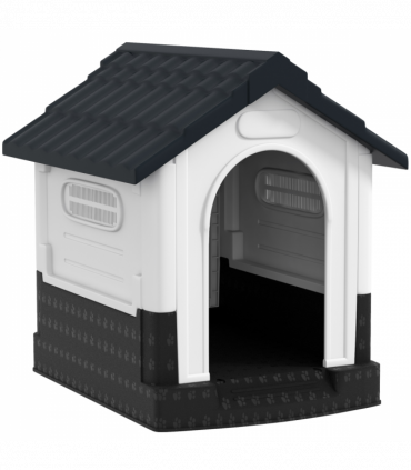 PawHut Dog Kennel for Outside, for XS Dogs, 64.5 x 57 x 66cm, Grey