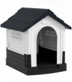 PawHut Dog Kennel for Outside, for XS Dogs, 64.5 x 57 x 66cm, Grey