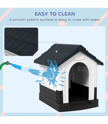 PawHut Dog Kennel for Outside, for XS Dogs, 64.5 x 57 x 66cm, Grey