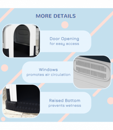 PawHut Dog Kennel for Outside, for XS Dogs, 64.5 x 57 x 66cm, Grey