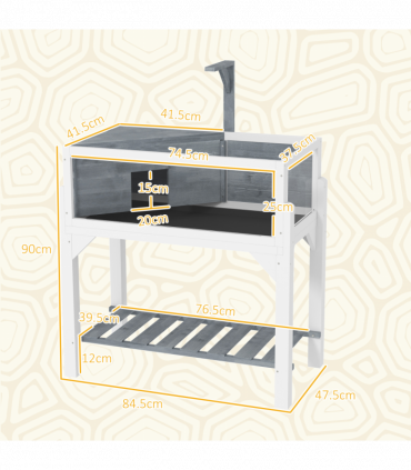 PawHut Wooden Tortoise House with Storage Shelf, Clear Observation Windows