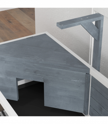 PawHut Wooden Tortoise House with Storage Shelf, Clear Observation Windows