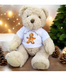 Personalised Luxury Teddy Bear My 1st Christmas Gingerbread Man T-shirt