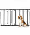 Pet Safety Gate Dog Barrier W/ Door Pressure Fit for Doorways, 75-145W cm, Black