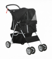 Pet Stroller Carrier Foldable Deluxe Jogger Walk Travel Dog Cat Black
