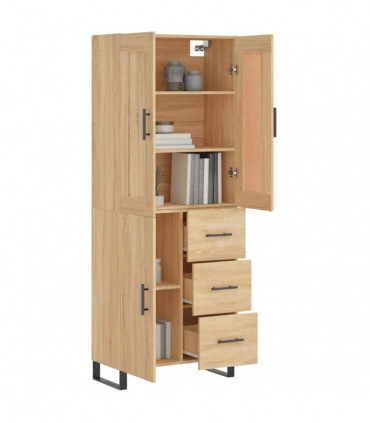 vidaXL Highboard Sonoma Oak 69.5x34x180 cm Engineered Wood
