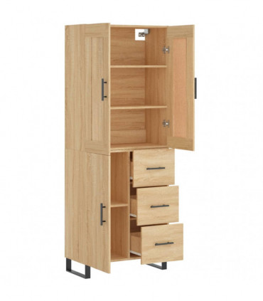 vidaXL Highboard Sonoma Oak 69.5x34x180 cm Engineered Wood