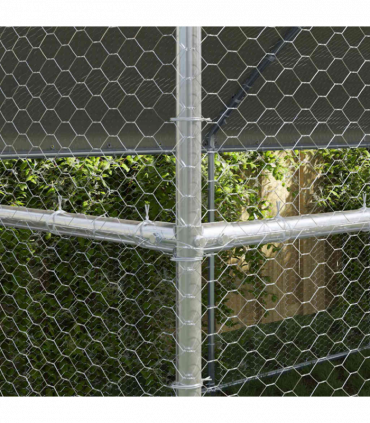 vidaXL Chicken Cage Silver 400 x 200 x 198.5 cm Galvanised Steel