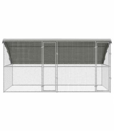 vidaXL Chicken Cage Silver 400 x 200 x 198.5 cm Galvanised Steel