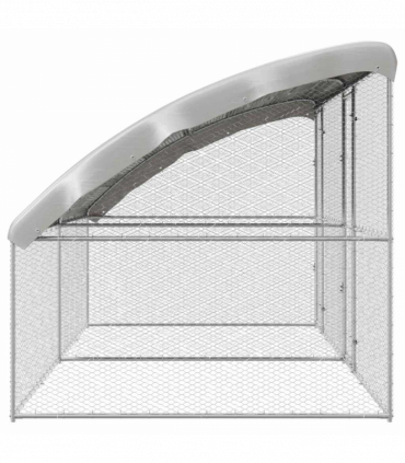 vidaXL Chicken Cage Silver 400 x 200 x 198.5 cm Galvanised Steel