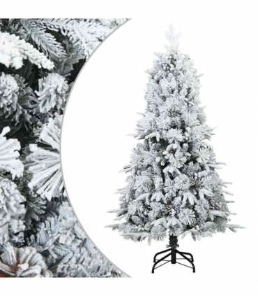 vidaXL Artificial Hinged Christmas Tree Green and white 120 cm