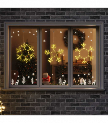 vidaXL Christmas Snowflake with 252 LEDs Warm White 45 x 38 cm PVC