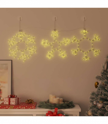 vidaXL Christmas Snowflake with 252 LEDs Warm White 45 x 38 cm PVC