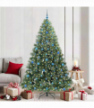 vidaXL Artificial Christmas Tree with 300 LEDs Green 210 cm PE and PVC