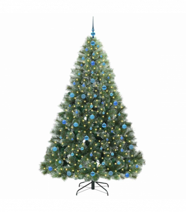 vidaXL Artificial Christmas Tree with 300 LEDs Green 210 cm PE and PVC