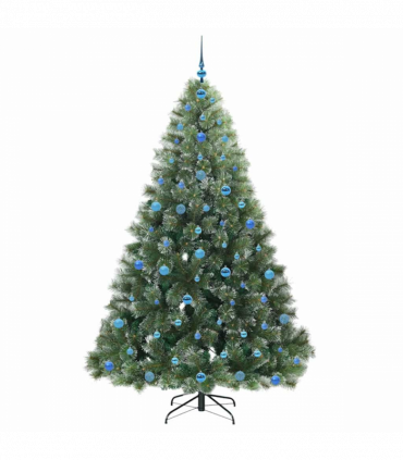 vidaXL Artificial Christmas Tree with 300 LEDs Green 210 cm PE and PVC