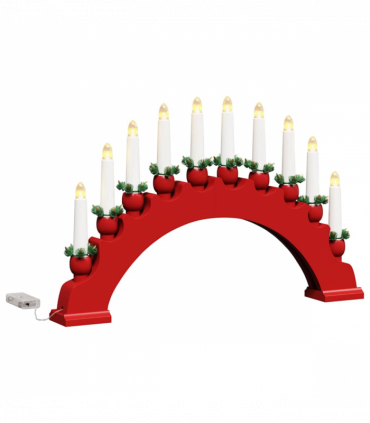 vidaXL Christmas Candle Arch with 10 LED Candles Red 47 x 5 x 29 cm