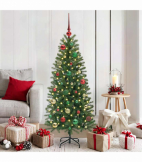 vidaXL Christmas Bauble Set with 150 LEDs 61 pcs Multicolour Plastic