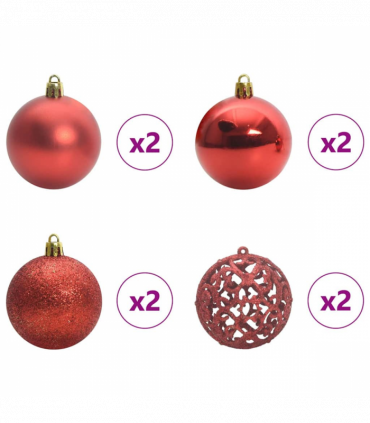 vidaXL Christmas Bauble Set with 150 LEDs 61 pcs Multicolour Plastic