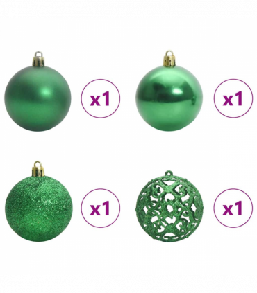 vidaXL Christmas Bauble Set with 150 LEDs 61 pcs Multicolour Plastic